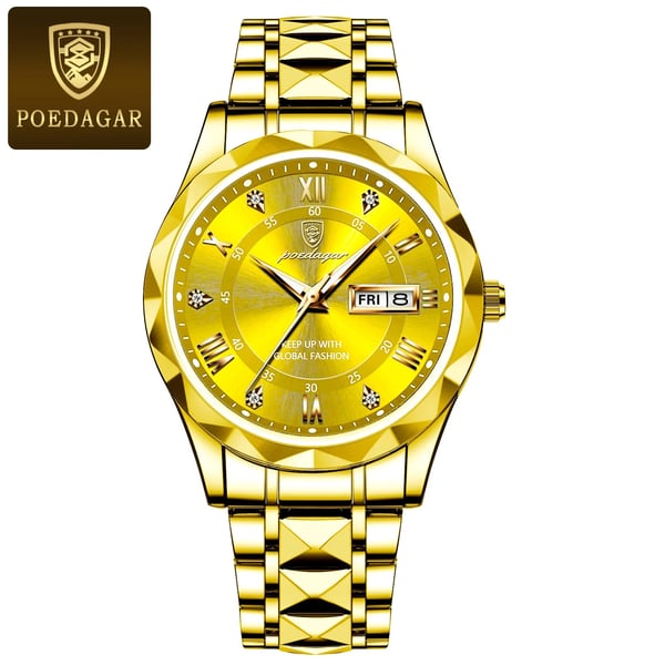 Davy Model 615 | Luxury Men's Watch | Japanese MIYOTA Quartz Movement | 316L Stainless Steel Case | Hardlex Crystal Glass | 3 ATM Waterproof | Luminescent Indices & Date