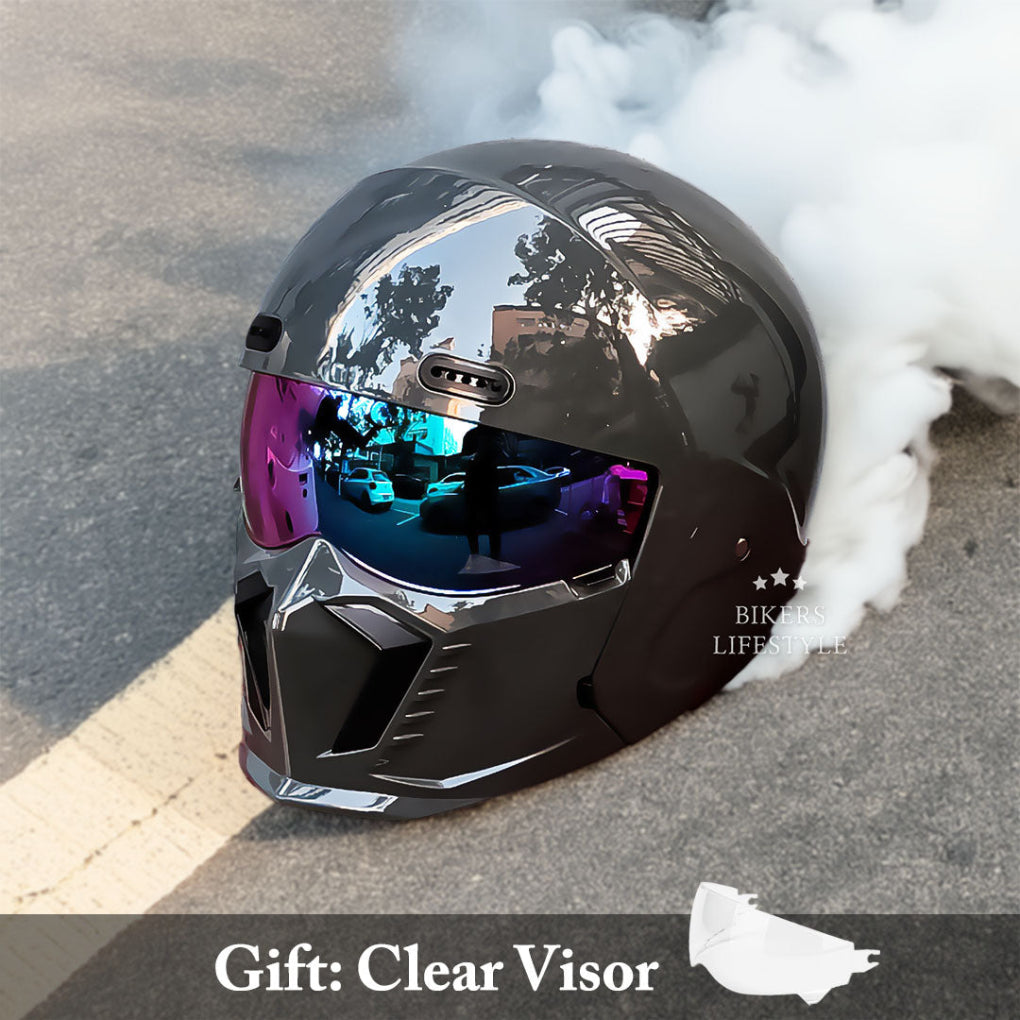 Davy | Motorcycle Full Face Helmet with Built-in Visor
