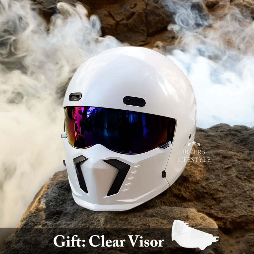 Davy | Motorcycle Full Face Helmet with Built-in Visor