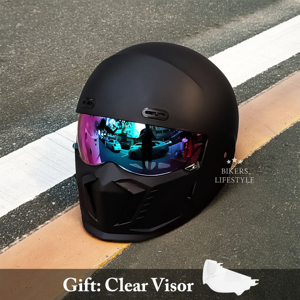 Davy | Motorcycle Full Face Helmet with Built-in Visor