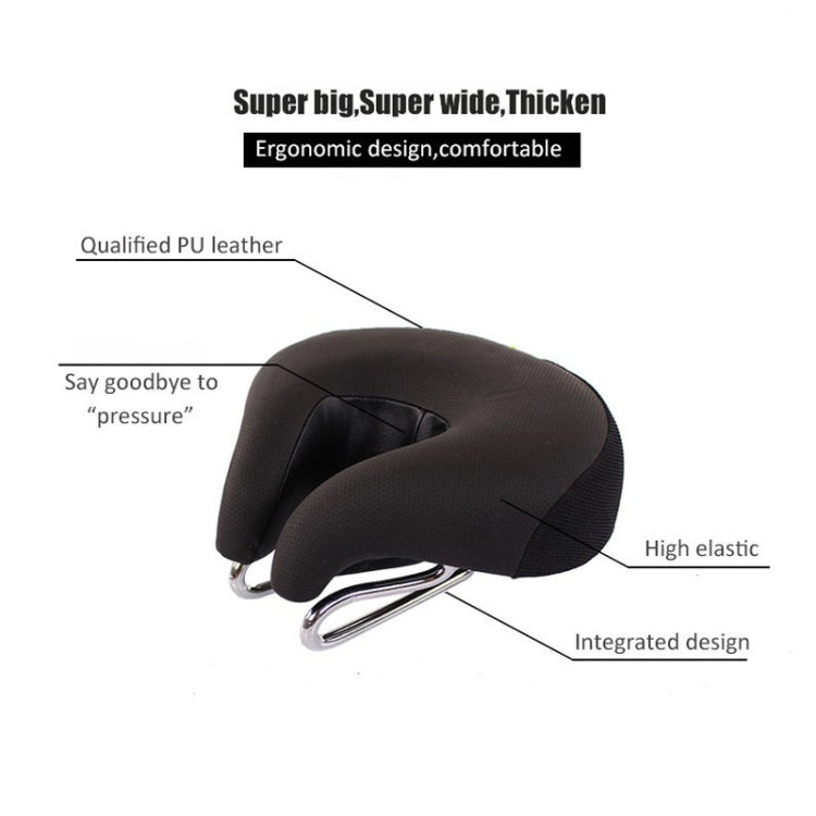 Davy | Noseless Bicycle Seat Mountain Bike Thick Soft Padding (Black)