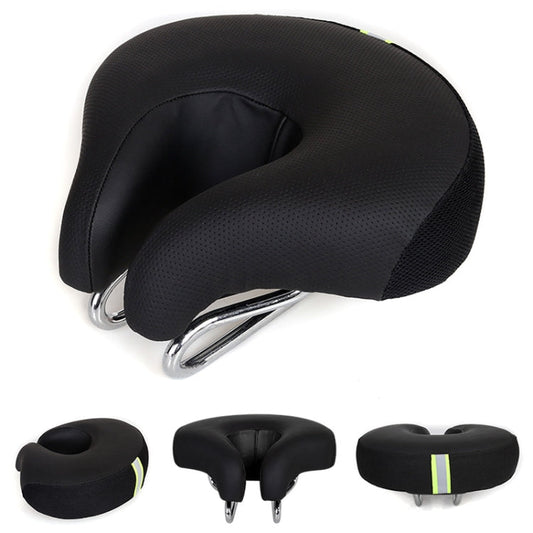 Davy | Noseless Bicycle Seat Mountain Bike Thick Soft Padding (Black)