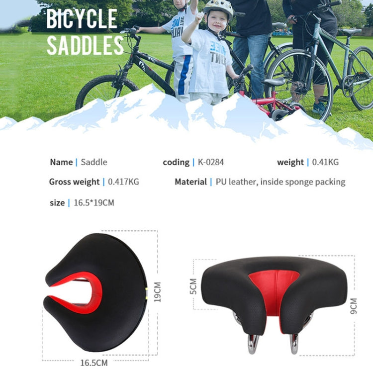 Davy | Noseless Bicycle Seat Mountain Bike Thick Soft Padding (Black)