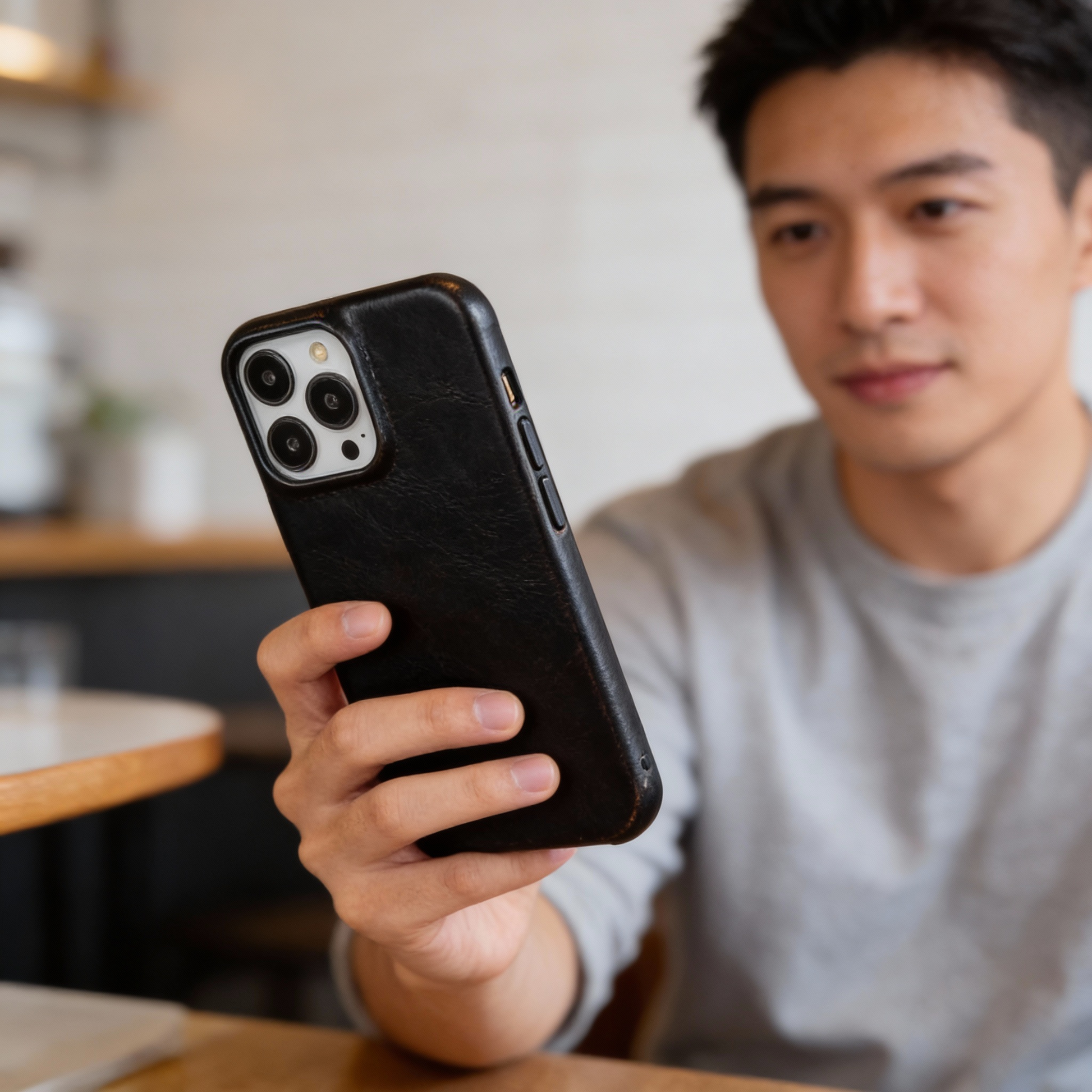 Davy | Oil Wax Genuine Leather Apple iPhone Case