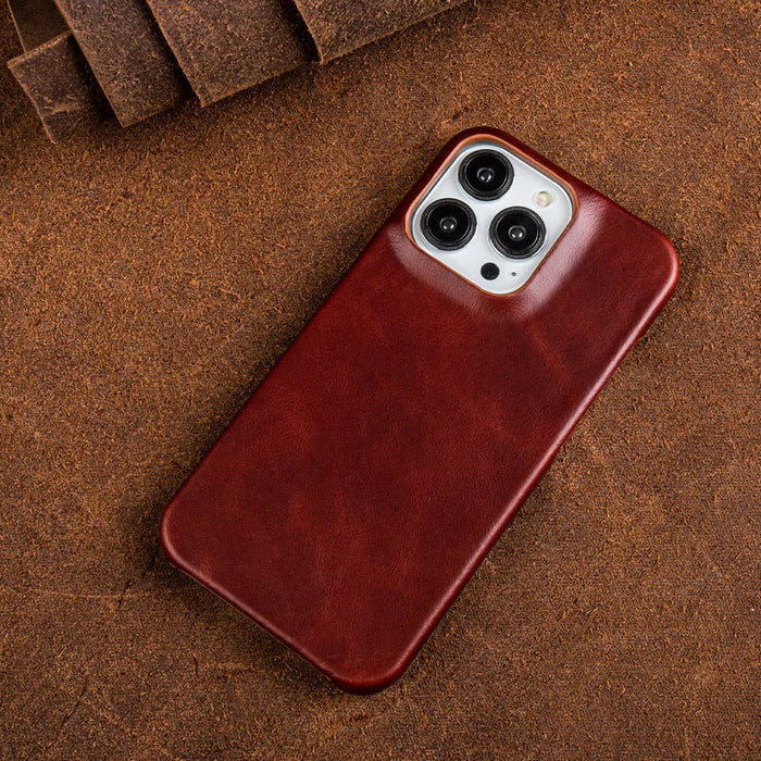 Davy | Oil Wax Genuine Leather Apple iPhone Case