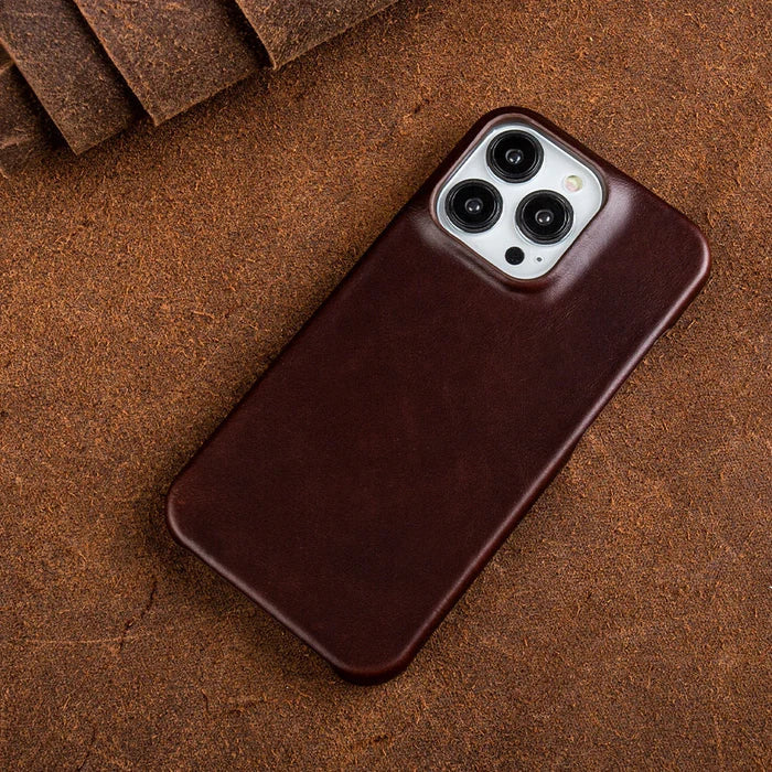 Davy | Oil Wax Genuine Leather Apple iPhone Case