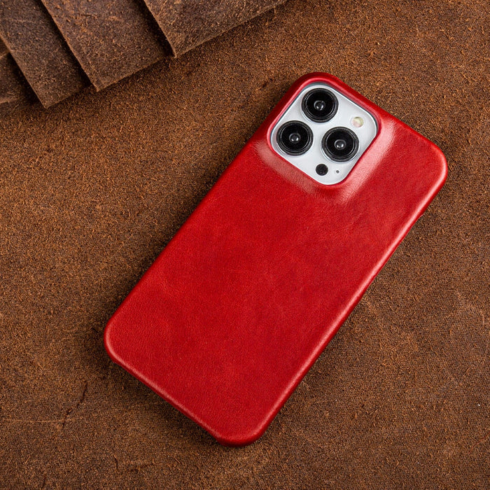 Davy | Oil Wax Genuine Leather Apple iPhone Case