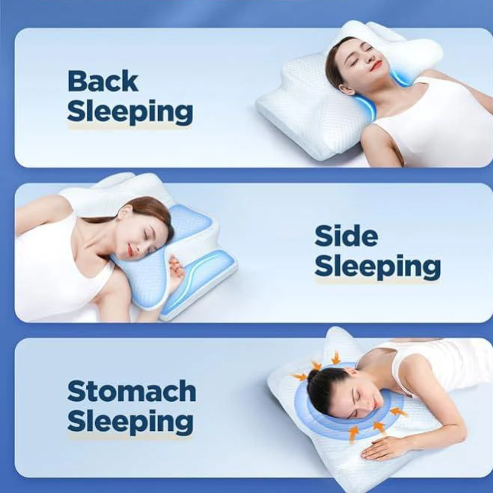 Davy | Pillow for Sleep Apnea & Snoring Relief – Ergonomic Memory Foam Anti-Snore Pillow for Better Breathing & Deep Sleep Support