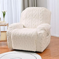 Davy | Funda para sofá reclinable de felpa con textura de punto de cable