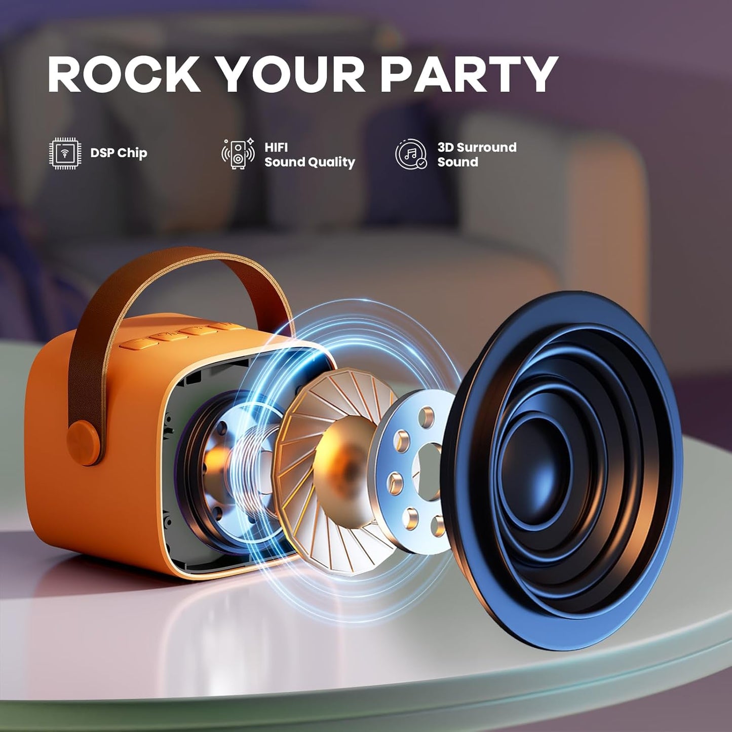 Davy | Portable Mini Karaoke Machine with Bluetooth Speaker and 2 Wireless Microphones – Veylo