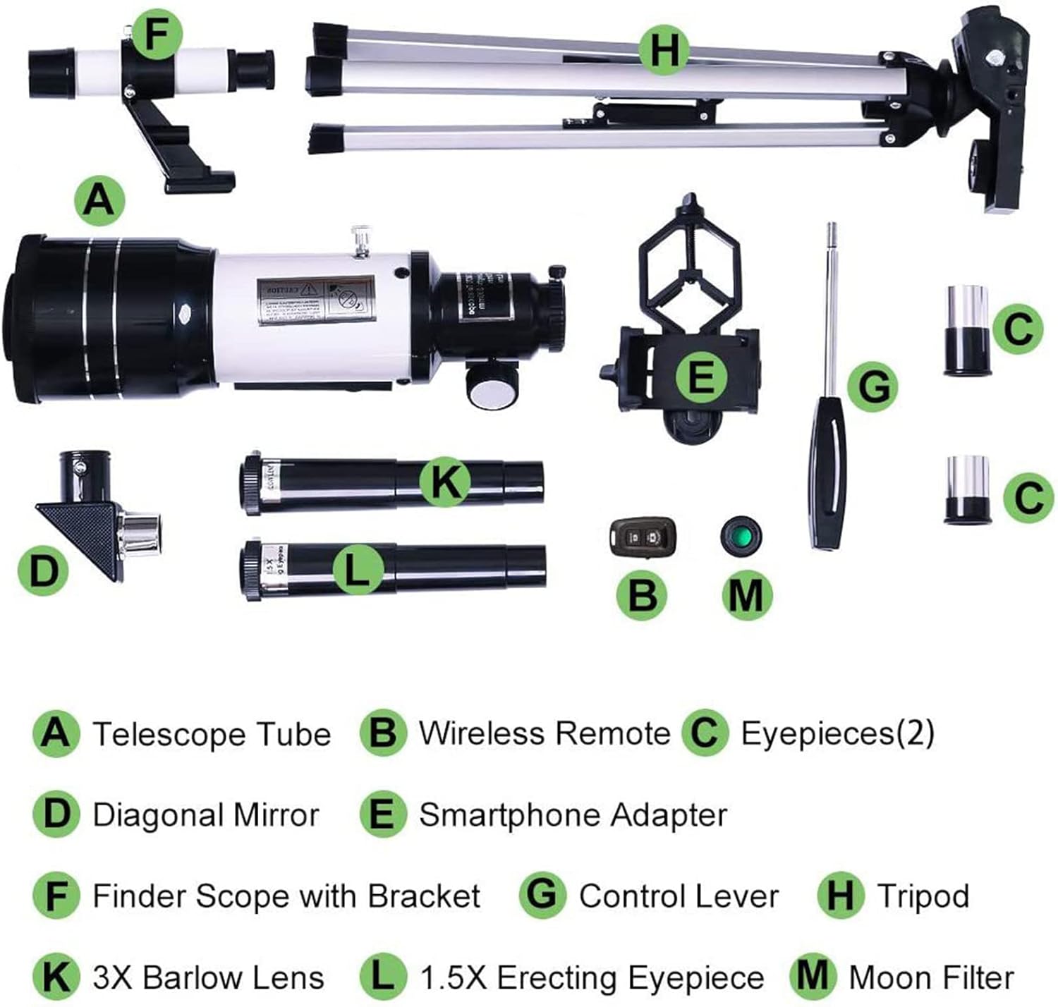 Davy | Professional Astronomical Telescope | 70mm Aperture, 300mm Focal Length & Easy Setup for Stargazing and Nature Exploration
