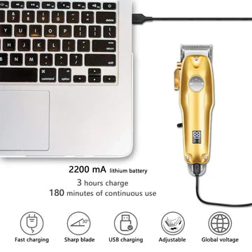 Davy | Professional Hair Clippers for Men Gold Set | Gold Cordless Clippers