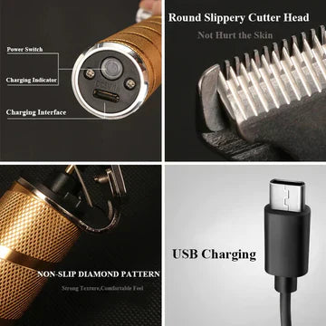 Davy | Professional Hair Clippers for Men Gold Set | Gold Cordless Clippers