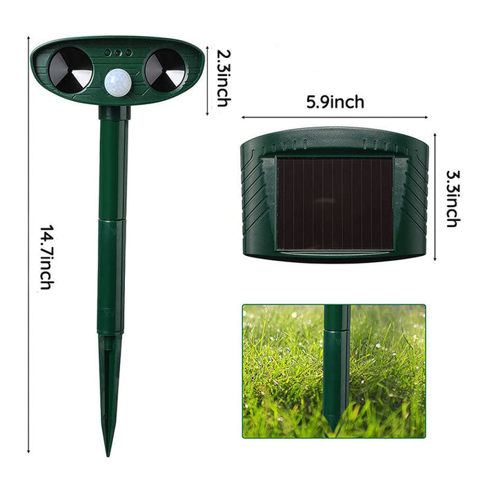 Davy | Raccoon Outdoor Ultrasonic Repeller - Solar-Powered Ultrasonic Animal and Pest Repellent - Get Rid of Raccoons Within 48 Hours