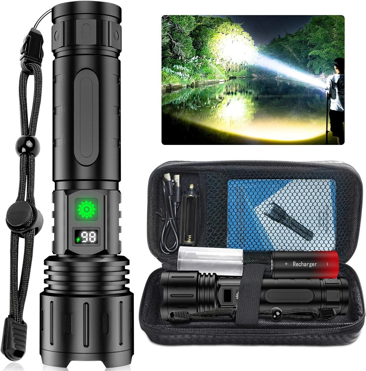 Davy | Rechargeable LED Flashlight - High Capacity Torch