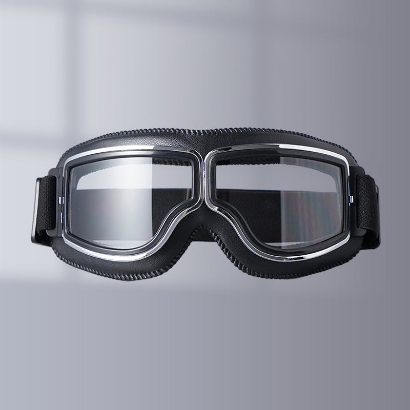 Davy | RoadRider | Vintage Motorcycle Goggles with Interchangeable Lenses and Comfort Padding