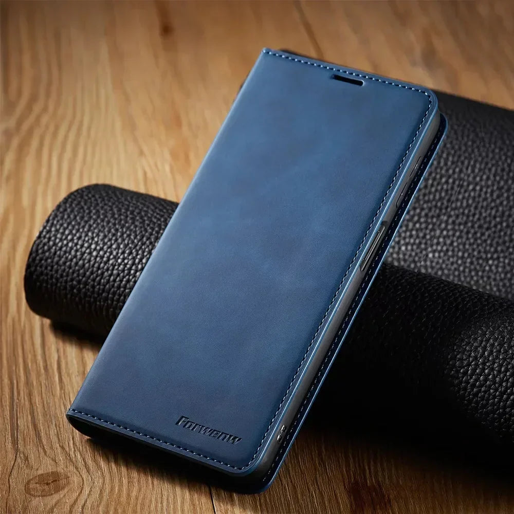 Davy Samsung Case: Magnetic Leather Bag for Stylish Protection