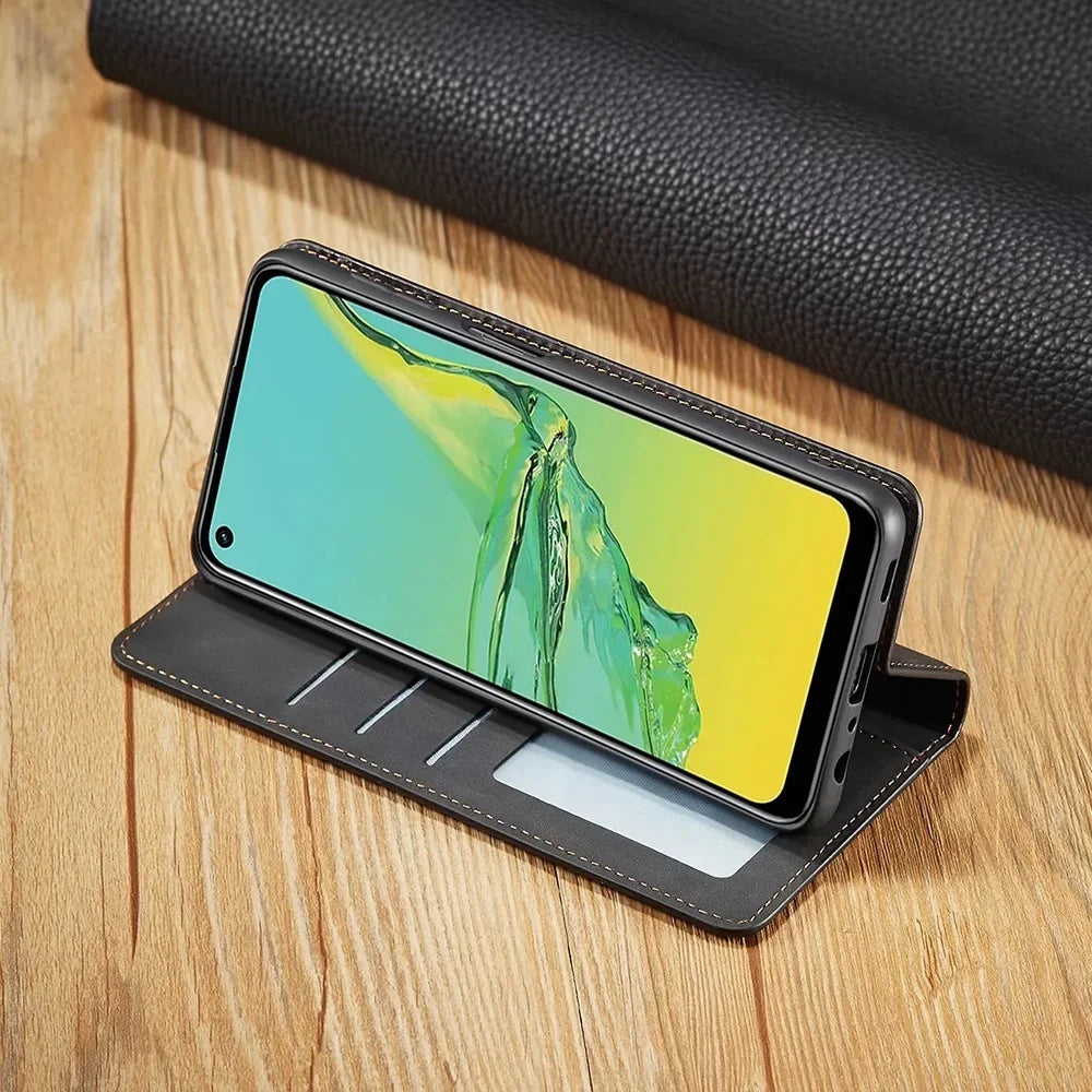Davy | Samsung Case: Magnetic Leather Bag for Stylish Protection