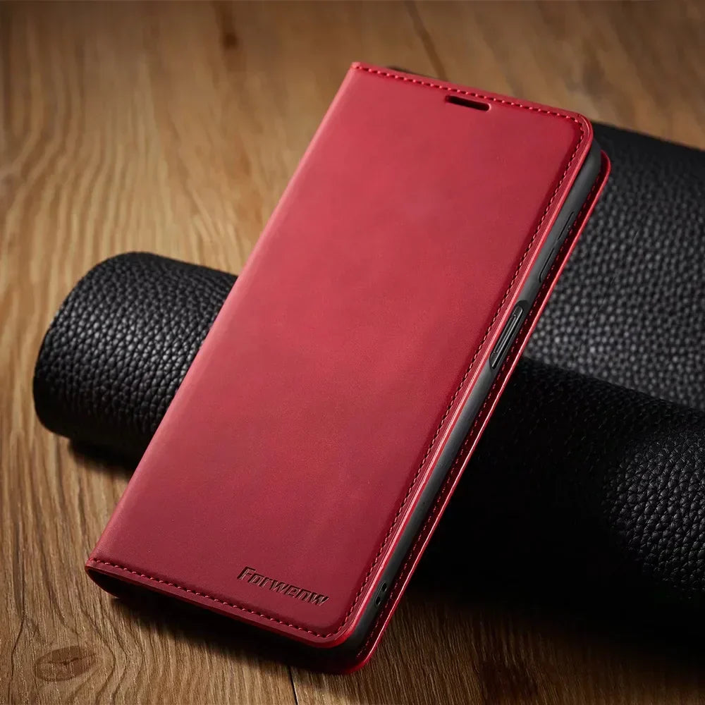 Davy Samsung Case: Magnetic Leather Bag for Stylish Protection