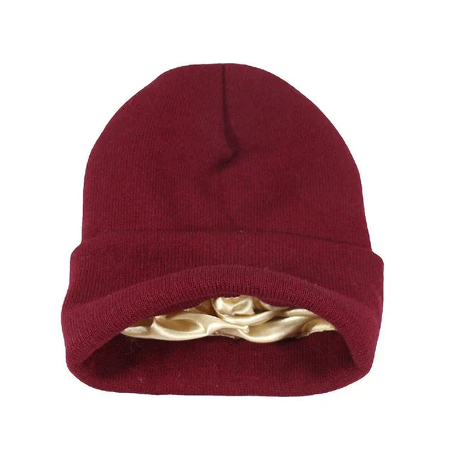 Davy | Satin Lined Knit Beanie Hat