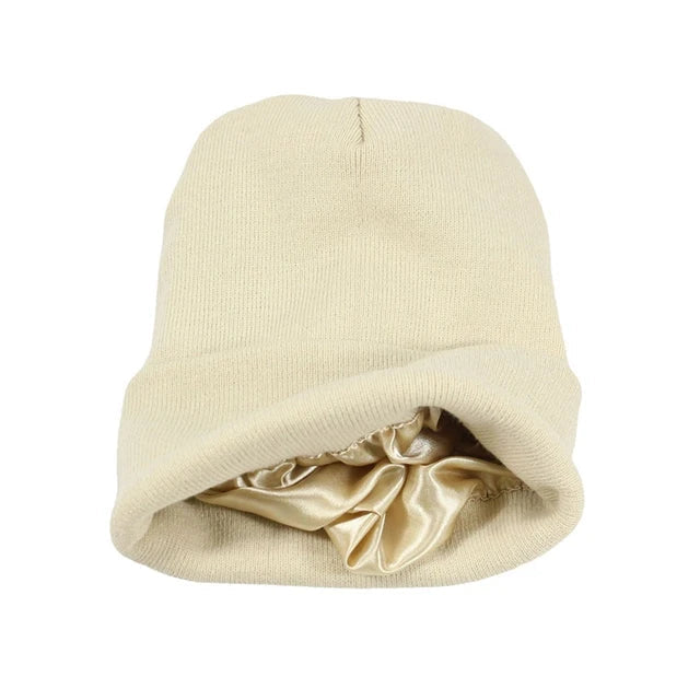 Davy | Satin Lined Knit Beanie Hat
