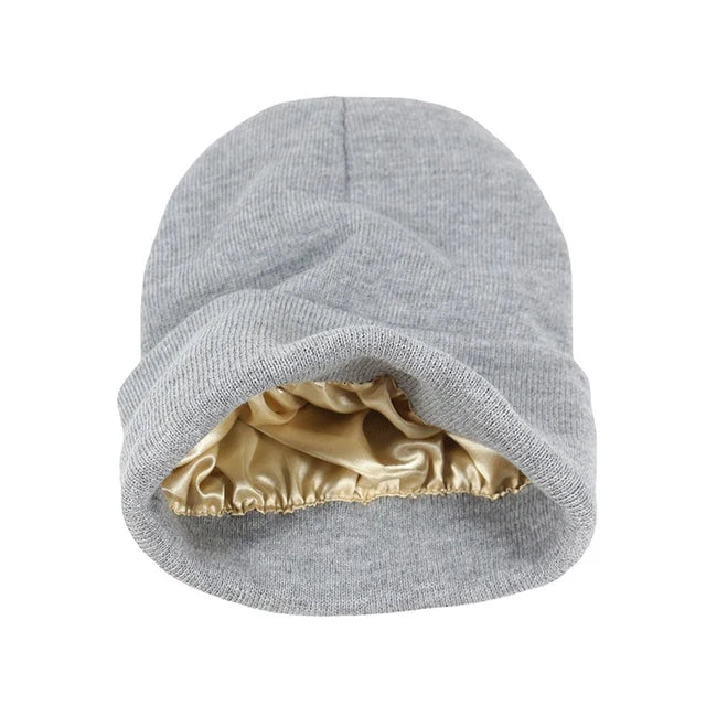 Davy | Satin Lined Knit Beanie Hat