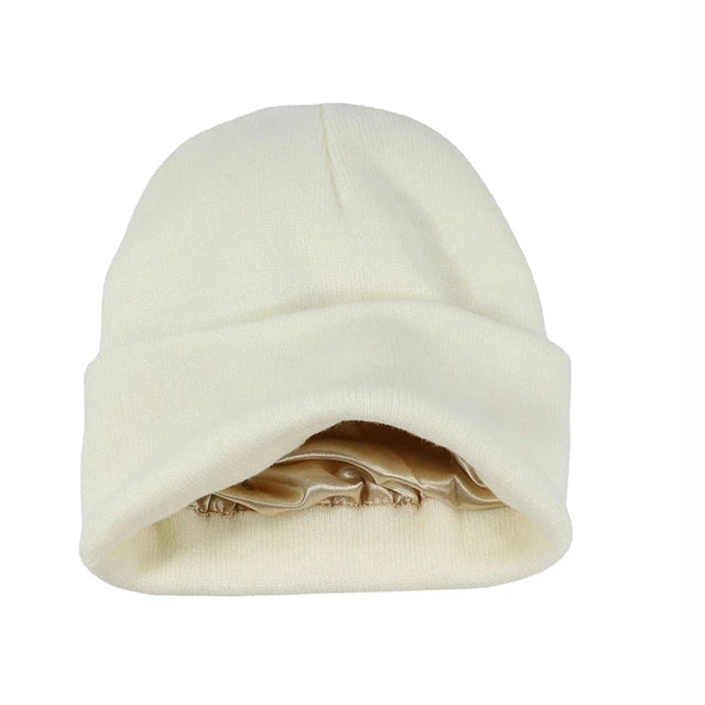 Davy | Satin Lined Knit Beanie Hat