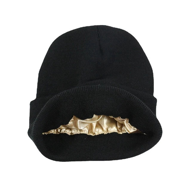 Davy | Satin Lined Knit Beanie Hat