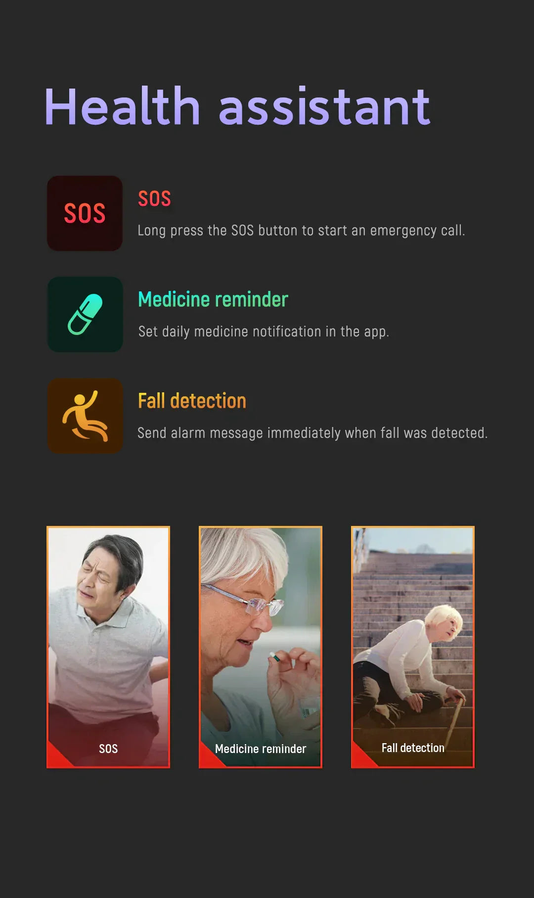 Davy | Senior Safety Watch with Fall Detection and GPS – Smart Care Smartwatch
