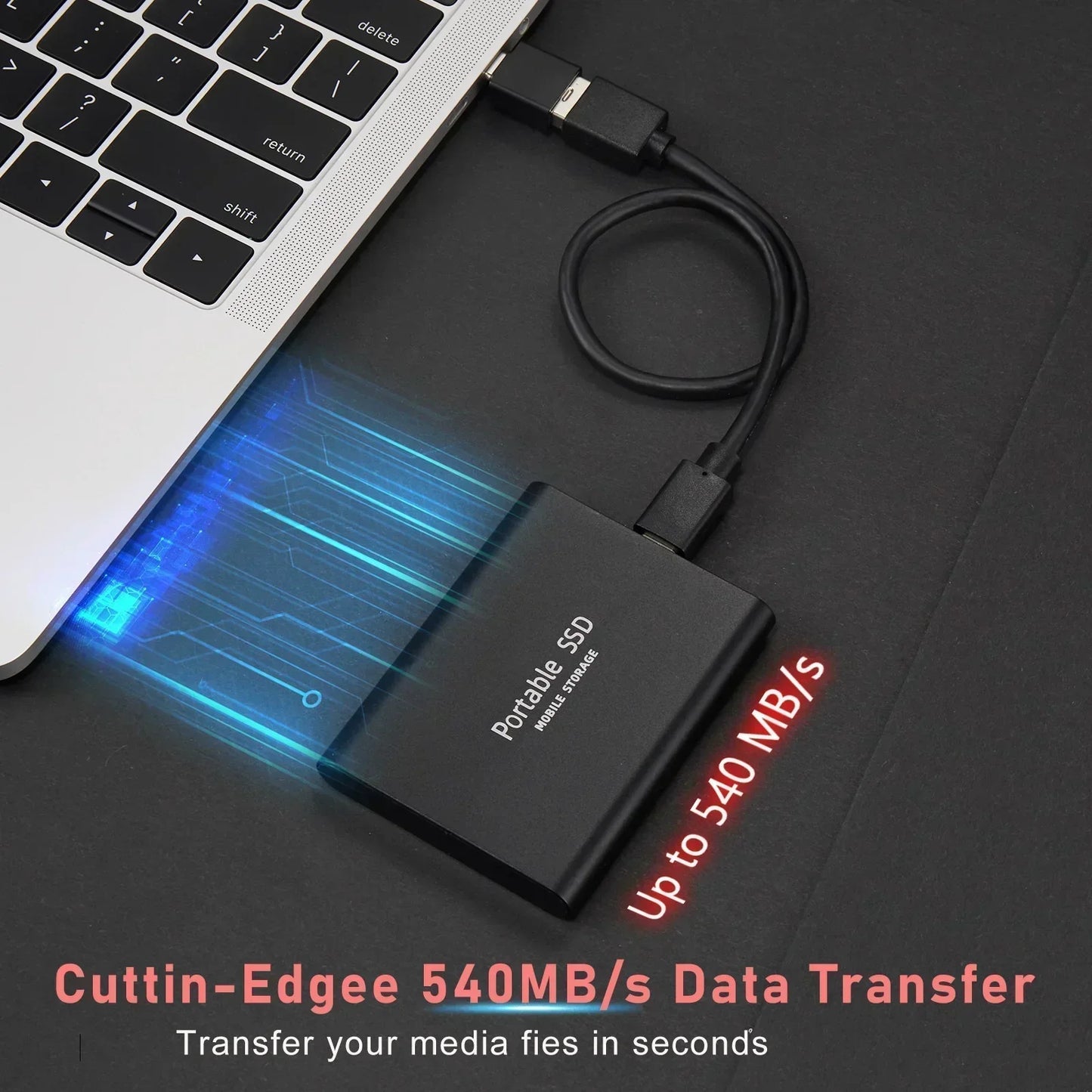 Davy | TECHNOLOGY | Super Fast External SSD 128GB | Mini SSD | High-Speed Storage for Laptop and PC