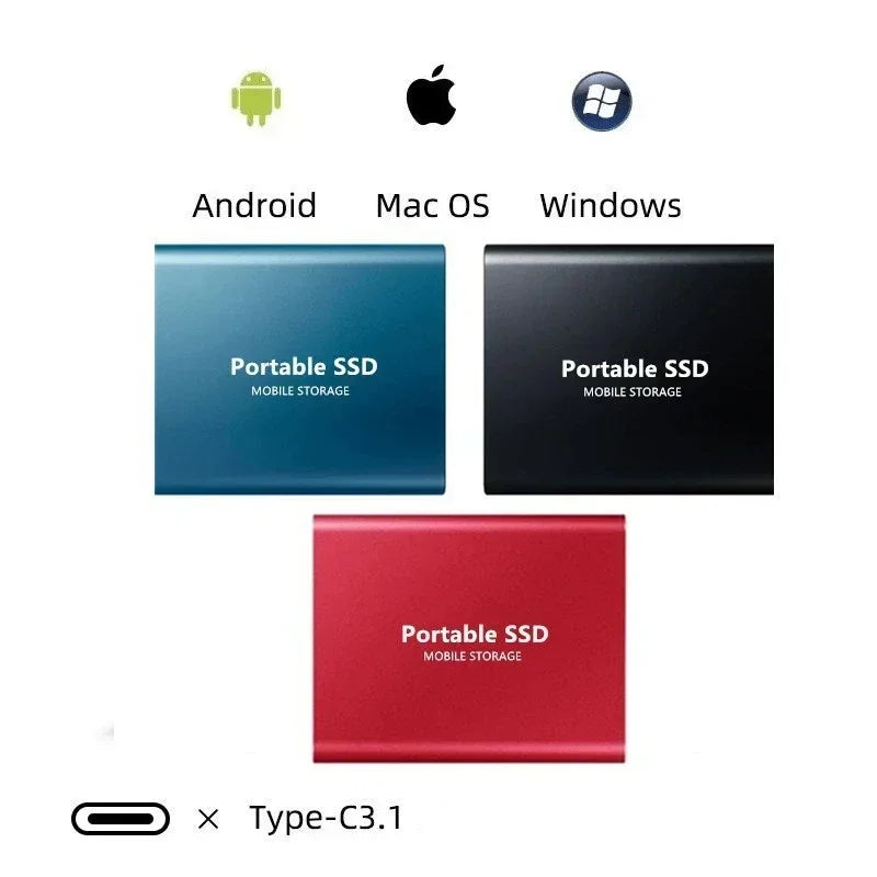 Davy | TECHNOLOGY | Super Fast External SSD 128GB | Mini SSD | High-Speed Storage for Laptop and PC
