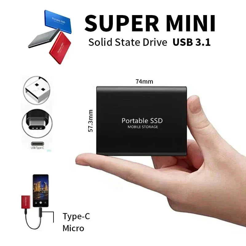 Davy | TECHNOLOGY | Super Fast External SSD 128GB | Mini SSD | High-Speed Storage for Laptop and PC