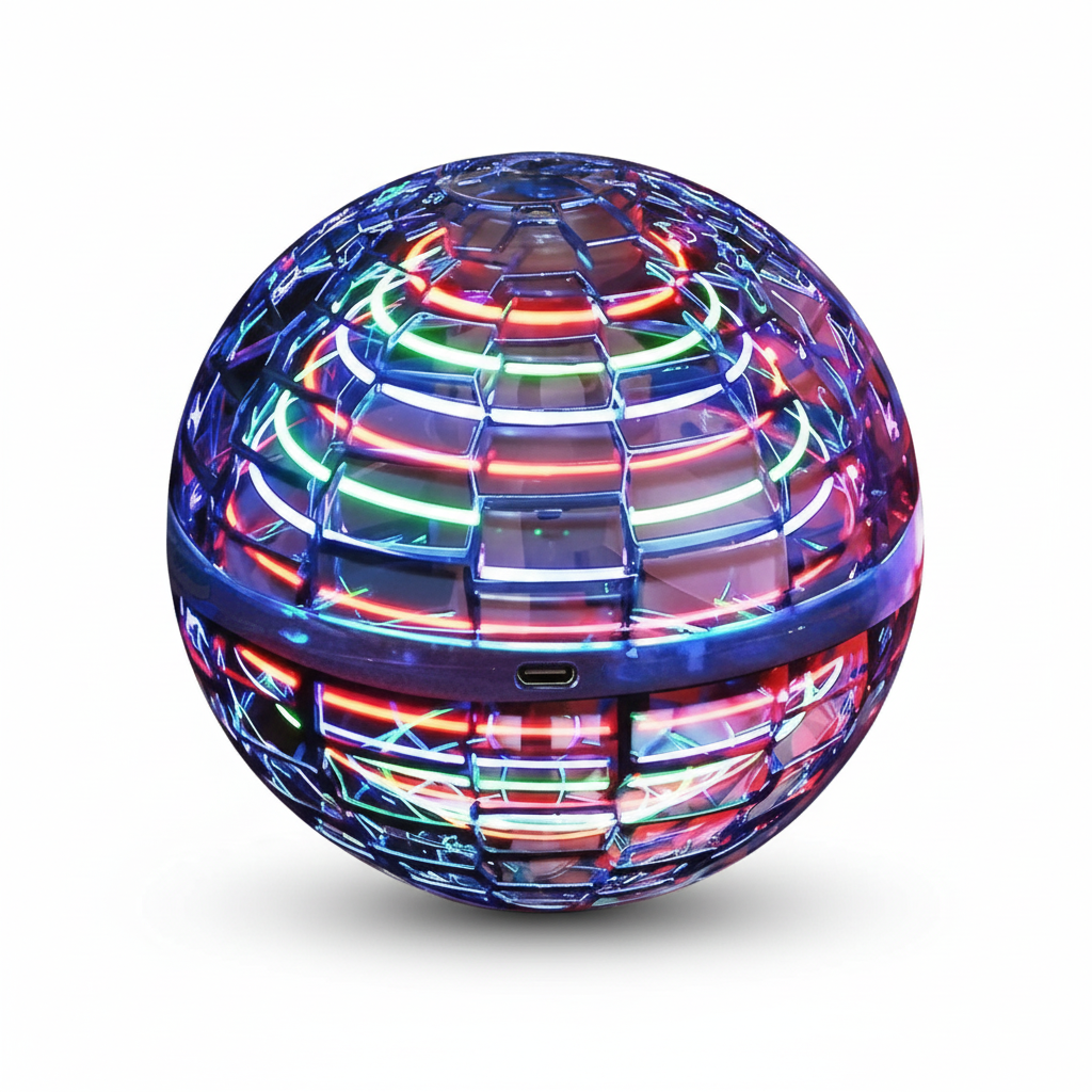 Davy | The Original Flying Orb Ball | Aerodynamic Flight Spinner with LED Effects | 360° Rotation & Boomerang Function | Shockproof Housing & USB Fast Charging
