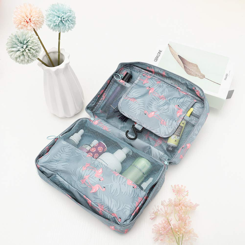 Davy Travel Cosmetic Bag | Waterproof & with Hook | Foldable & Padded | For Women & Men