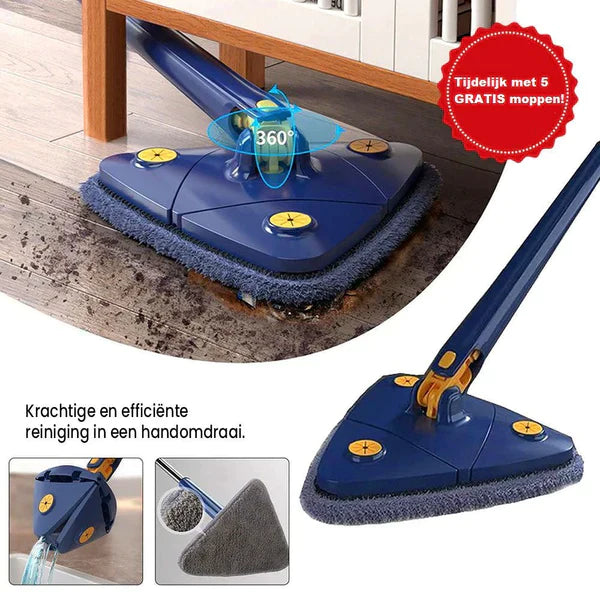 Davy | Triangular Swivel Mop with Extendable Handle