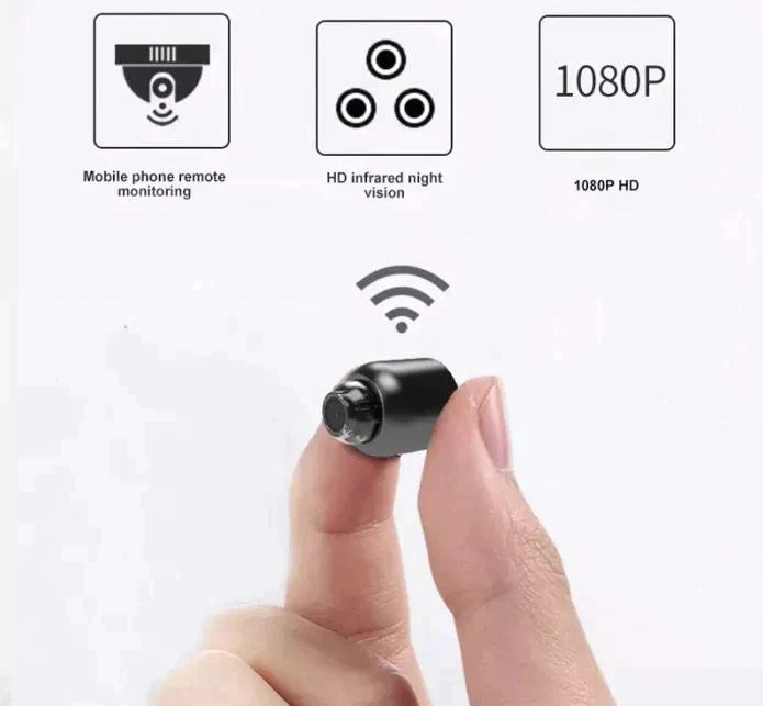 Davy | Ultra-Small WiFi IP Camera | 1080p Full HD | 120° Wide Angle Lens | Infrared Night Vision & Motion Sensor | 2-Way Audio | Worldwide Remote Access