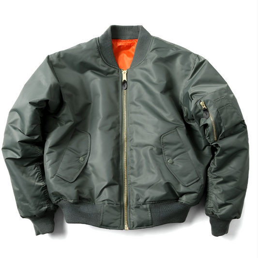 Davy | Unisex Classic Bomber Jacket with Rib-Knit Trim