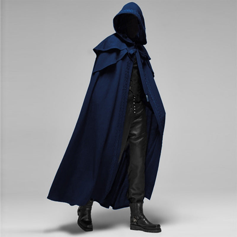 Davy | Unisex Hooded Cloak | Gothic Velvet Cape | Black