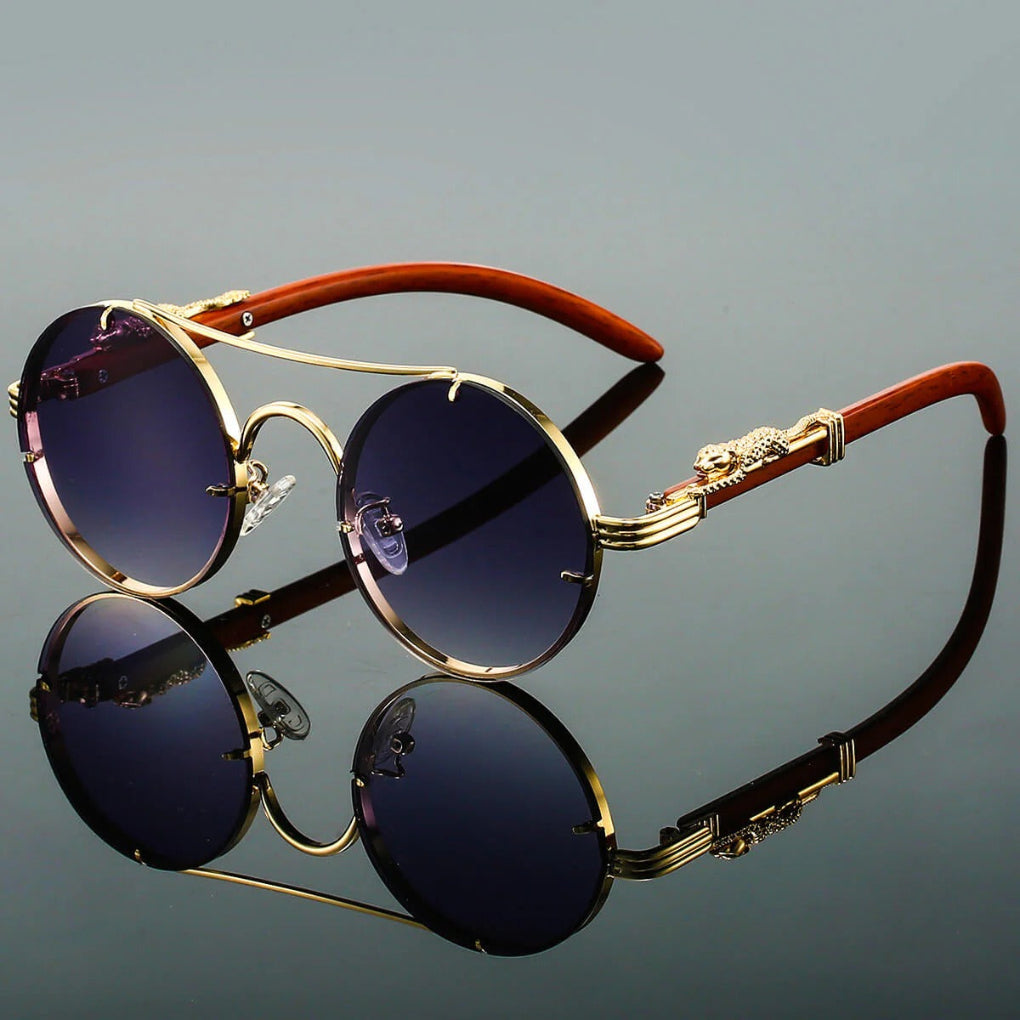 Davy | Unisex Round Double Bridge Sunglasses with Gradient Lenses