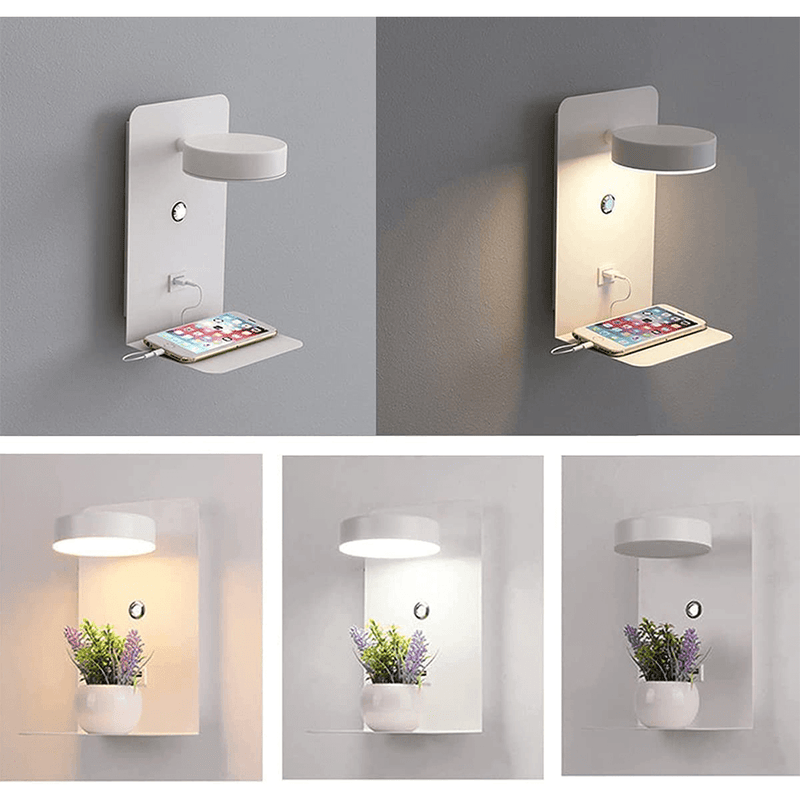 Davy | Wall Lamp with Charger - 330° Adjustable - Charging Station