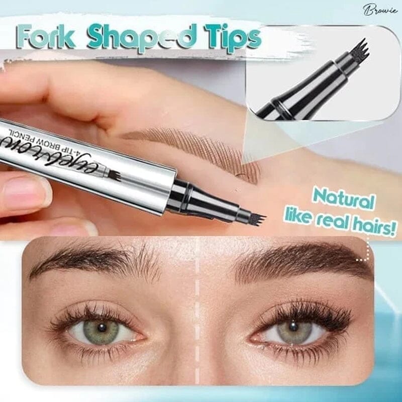 Davy | Waterproof 3D Microblading Eyebrow Pencil with 4 Fork Tips