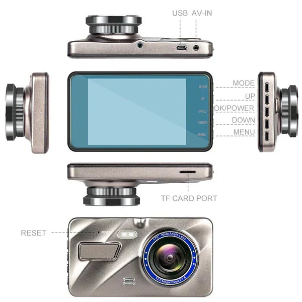Davy | Wireless Front And Rear Dash Cam Dashboard Camera For Car With Night Vision