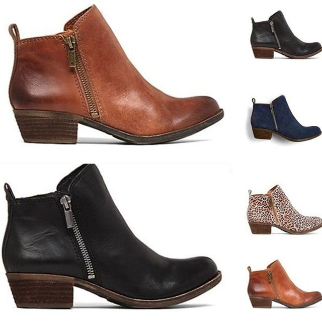 Davy | Women's Ankle Boots With Side Zipper