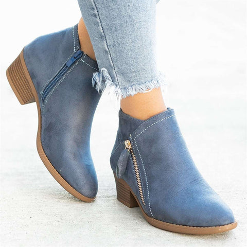Davy | Women's Ankle Boots with Side Zipper