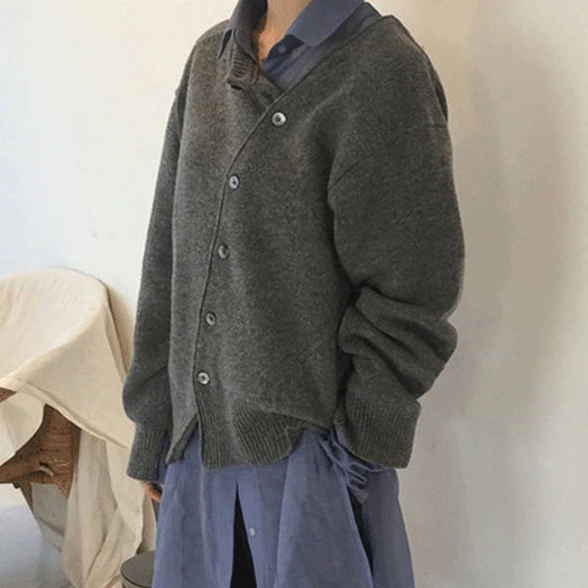 Davy | Women's Asymmetrical Button Cardigan Sweater
