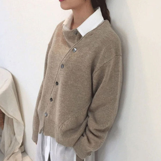 Davy | Women's Asymmetrical Button Cardigan Sweater