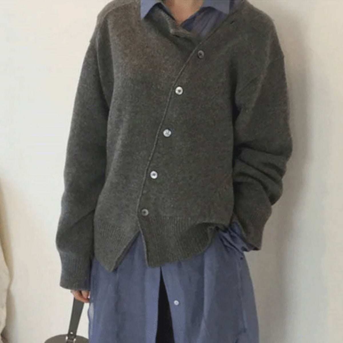 Davy | Women's Asymmetrical Button Cardigan Sweater