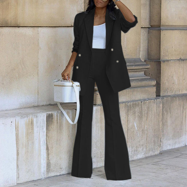 Davy | Women's Blazer and Trouser Set with Gold Buttons