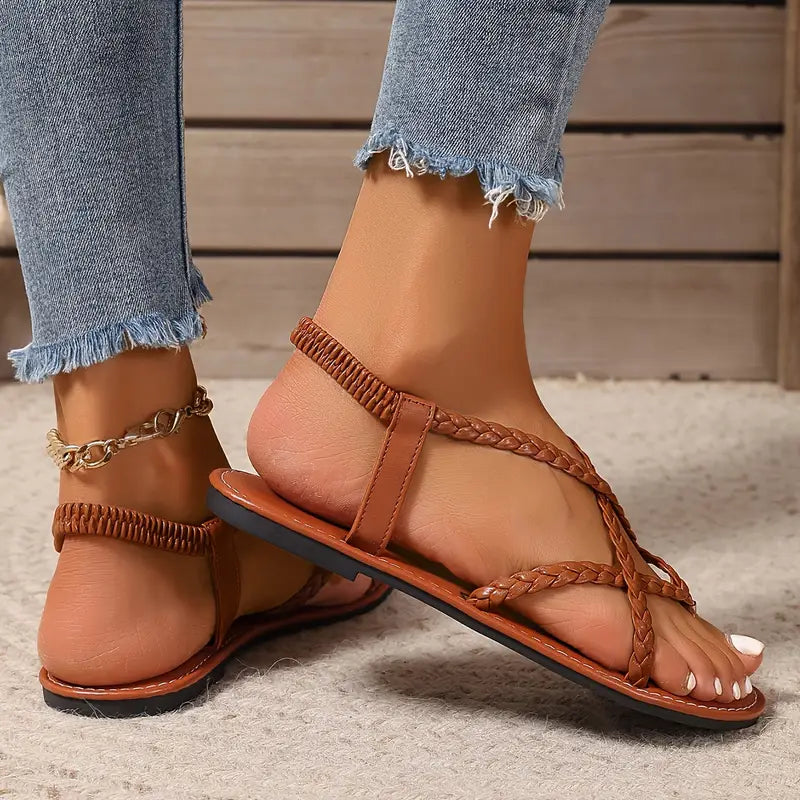 Davy | Women's Braided Flat Sandals