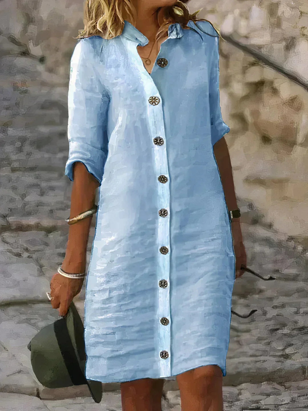 Davy | Women's Button-Front Midi Shirt Dress